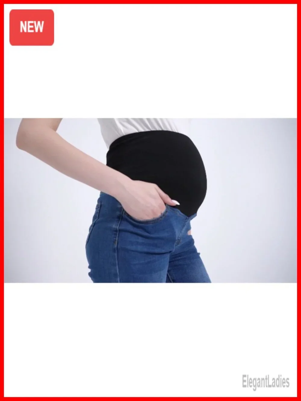 Maternity Bermuda Jean Shorts Over Belly High Stretch 5 Pocket